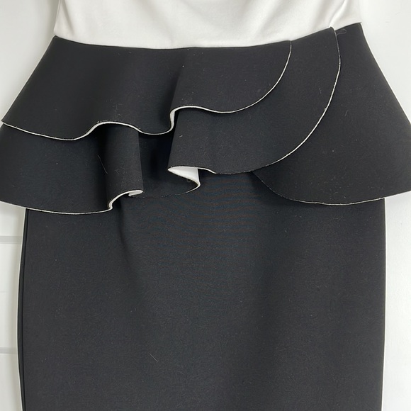 ASOS Brand Strapless Scuba Peplum Dress. - Picture 6 of 6